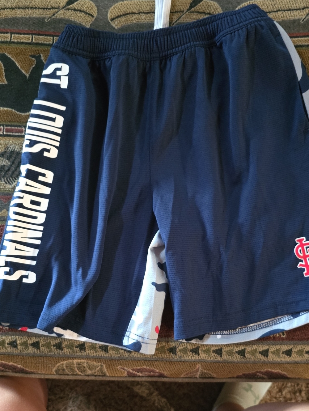 MLB St. Louis Cardinals Navy Athletic Shorts with White Logo